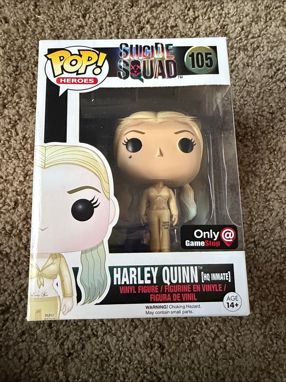 Pop! Heroes Suicide Squad Harley Quinn #105 Gold GameStop Exclusive